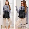 Schooltassen in zacht echt leren vrouwen reizen Backack Antitheft Antitheft Rucksack Fashion Ladies Shoulder Bag vrouwelijke rugzakken