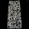 Rokken dames split luipaard print half rok dunne hoge taille inkt a-line gewikkelde heup gemiddelde lengte zomer 2024