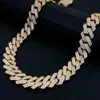6-14 mm Gioielli per rapper hip hop 925 collana cubana in argento sterling in oro