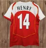 Retro Soccer Jersey Highbury Home Football Shirt Pires Henry Reyes 02 03 05 06 98 99 Bergkamp 94 95 Adams Persie 96 97 Galla 86 87 89 Wright