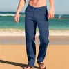 Pantaloni da uomo uomini pantaloni eleganti gamba larga in forma sciolta per indossare quotidianamente la chiusura della cerniera a vita medio