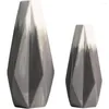 Vases Grey Set de 2 fleurs blanches modernes Vase 11 pouces Cadeau idéal décoratif pour décoration de la Saint-Valentin céramique