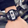 Armbanduhr Fashion Lederband Analog Quarz Runde Handgelenk Business Herren Uhr vielseitig und cool ohne wasserdichte Legierung Digital