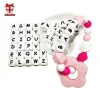 Blokkeert bobo.box 12 mm 100 stks siliconen letters voedselkwaliteit siliconen kauwen Engelse alfabe kralen diy baby kinderziektes speelgoed fopspeenhanger