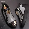 New luxury designer casual shoes Metal plate hovershoe Casual flats moccasin platform Rock Hip Hop Crystal A4