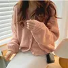 Tricots des femmes Solid Cropped Cardigans Femmes All-Match Autumn Fashion Simple Sweet Vintage Young Girls Tempérament Loose