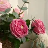 Fleurs décoratives 1pc-Feeling Hydrating Roses Artificial Wedding Bride Bouquet Real Touch Rose Party Party Home Decoration Floral