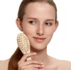 Pincel de cabello pincel de madera puntiaguda dientes de acero masaje cepillo para el cabello