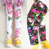 Shorts doces garotas leggings garotas imprimindo leggings calças para crianças para crianças flores de elasticidade magina