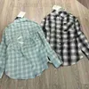 Chemises de chemisiers pour femmes Designer printemps / été Nouveau xiaoxiang à la maison Back Imprimé Green à carrelage