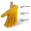 Gloves OZERO Man Work Gloves Stretchable Tough Grip Leather for Utility Construction Wood Cutting Cowhide Gardening Hunting Gloves 2010