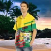 Chemises décontractées pour hommes Shirts graphiques de carte du drapeau benin pour hommes vêtements hawaïens décontractés shirts slve africa country blouses national emblème tops y240506