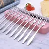 Fourks 5 / 10pcs en acier inoxydable Dessert Belle Mini Fork Fork Snack Cake Cafeteria Home Kitchen Lacteware