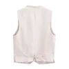 Kvinnors tankar 2024Zar Spring/Summer Clothing Style Versatile Casual Fashion Low Neck Sexy Suit Vest Top