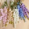 Kwiaty dekoracyjne 1PC sztuczny sufit Wisteria Flower Wedding Dekoracja lub ogród