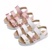 Kinderschuhe Sommerstil Kinder Sandalen Mädchen Prinzessin schöne Blume Kinder flach Baby Mädchen Gladiator weich 240423