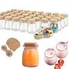 Lagringsflaskor 10st 100/200 ml glaspudding burk w/kork lock yoghurt burkar behållare med taggar rep för familjefest diy honung