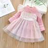 Robes de fille robe fille robe princesse robe paillette costume de fête de fête mode tenue d'anniversaire en dentelle