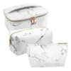 Sacs à bandoulières 3 sacs de maquillage en marbre pack ensemble de toilettes portables sachet de l'organisateur étanche.