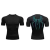 Męskie koszulki MENS Compressed T-shirt Spider Print Gym Top Fitness Bielizna Krótkie rękawowe koszulka Sportowa Szybka koszula sportowa J240506