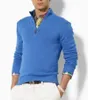 Mens Designer Polo Sweater Fleece Shirts Thick Half Zipper High Neck Warm Pullover Slim Knit Knitting Jumpers Small Horse Brand Cotton Sweatshirt M-2xl