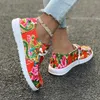 Flores Casual Womens Ladies Shoes planos com cabeças redondas #3