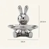 Decorative Objects Figurines Lucky Rabbit Key Storage Tray Ornament Entrance Living Room Home Decoration TV Cabinet Cartoon Statues Animal Sculptures Decor T2405