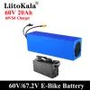 Boormachine Liitokala Ebike Battery 60v 20ah 25ah 30ah 15ah 12ah Liion Battery Pack Bike Conversion Kit Bafang Bms High Power Protection