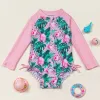 Swimwear zwemkostuums voor kinderen meisjes meisjes lange mouwen flamingo zwemkleding onepiece zwempak zomer strandkleding