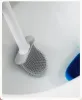 Borstels Ademend toiletborstel Water Lekbestendig met basis Siliconen Flat Head Flexibele zachte harenborstel met snelle drooghouder