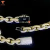 Lifeng Jewelry Hip Hop Iced Miami Chain Cuba 10mm 925 Prata Two Tone Color VVS Moissanite Chain Set Plenagem