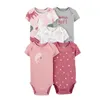 Summer Baby Tight Fiting Clothing for Girls and Boys 100% Pure Cotton Short Sleeved Born Baby Clothing Baby Jumpsuit 5 Pieces 6-24 Månaders kläder 240428