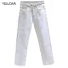 Jeans pour femmes blanc pour femmes hautes harem maman printemps 2024 Streetwear Denim Pantalon Mon