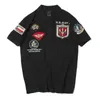 Мужские футболки 2024SS Vintage US Size Top Gun Polo рубашка мужская одежда бренды летняя вышивка короткая армия военных военно-воздушных сил T240506