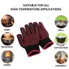 Gloves Grill Gloves BBQ Gloves Extreme Heat Resistant Grill Gloves 23cm NonSlip Oven Mitts BBQ Grilling Baking Bakeware Kitchen Access