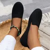 Scarpe casual punta di punta piatta da donna rotonde a colore solido in bocca poco profonda calzature slip-on primaverili