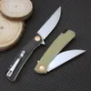 Tunafire Black/Green/Army Green/Folding Knife Высококачественное льняное волокно с шариком D2 Steel Blade Camping Outdoor Tool