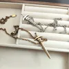 New Design Paris Fashion Vintage letter Full Diamonds Sword pendant Necklace Palace Retro Necklaces Earrings Designer Jewelry BL00677