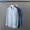 Chemises décontractées pour hommes American Style lavé Denim Simple Shirt Travail Vêtements