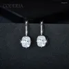 Dangle Earrings Fashion 3 CT 7 9mm All Moissanite Drop Nickel Free Waterproofing 925 Sterling Silver Plated 18K White Gold