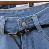 Kvinnors shorts kvinnor retro jeans sommar hög midja rullade denim jean med fickor stor storlek är tunnare för