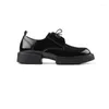 Lässige Schuhe uns Größe Herren glänzender schwarzer dicker junger Mann Schnürung Geschäfte Oxfords Büro Basic