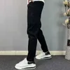 Mäns byxor herr Sweatpants Spring Elastic Belt Jeans Slim Harun Crus Pedis Elasticity Trousers Fashion Casual Sports Pants Y240506