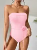 Swimwear féminin Peachtan Team Bride Swimsuit Bathing Fult One Piece Kearan Swimwear Style Sexy Beachwear Summer 2024 Floral Maignons de maillots de bain Y240429