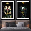 Royal King en Queen Canvas schilderen Vrouwen mannen met kroonposters Wall Art Pictures Print voor Home Decor Hanging Mural Frameless