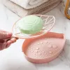 Gerechten Soap Derees Badkamer Leafvormige douche Holder Holder Doos Draining Tel Soap Dish voor douchekeuken Dispenser draagbare zeeprek