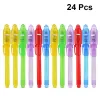 Pens 24pc Portable de stylo à parts LED portable stylo de vérification stylo invisible stylo à encres à encre avec uvlight pour l'école de magasin (couleur aléatoire)