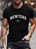 R Mens Pamuk T-Shirt Amerikan Bayrağı Baskılı Üst T-Shirt Erkek Moda New York Camiseta Kısa Kollu Clothharajuku Sokak Giyim J240506