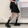 Chaussettes de chaussettes Preppy Cross Strap JK Fashion coréenne Mode décontractée Mid Tube Coton d'été Blanc Blanc