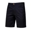Men Shorts Summer Algodón de algodón Medio Masco Mas de negocios Men Shorts Impreso Playa Stretch Chino Classic Fit Short Homme 240506